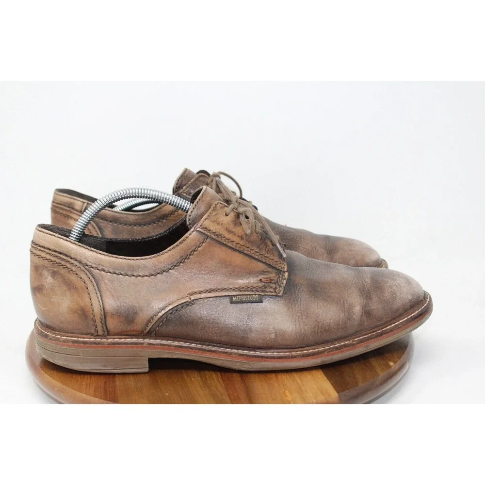 Mephisto Mens Waino Oxford‎ Size 12 Patina Brown Tan Leather Comfort Dress Shoe